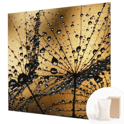Photo wall mural with a delicate raindrop pattern