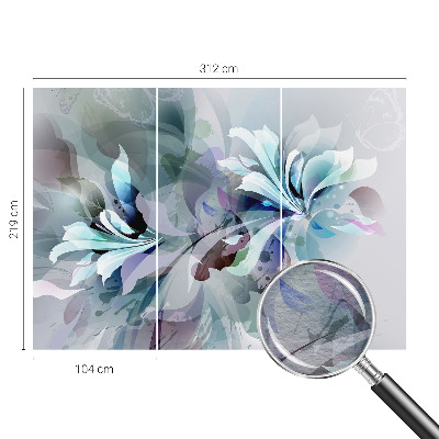Wall mural for bedroom with a floral abstract design