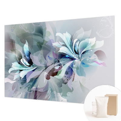 Wall mural for bedroom with a floral abstract design