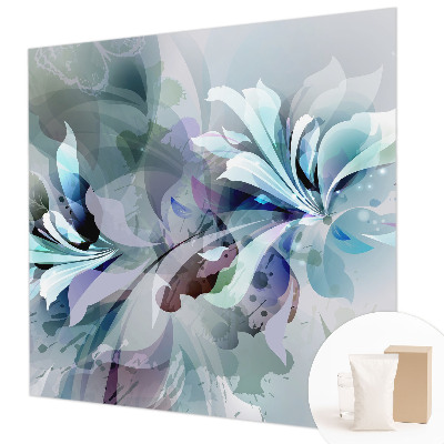 Wall mural for bedroom with a floral abstract design