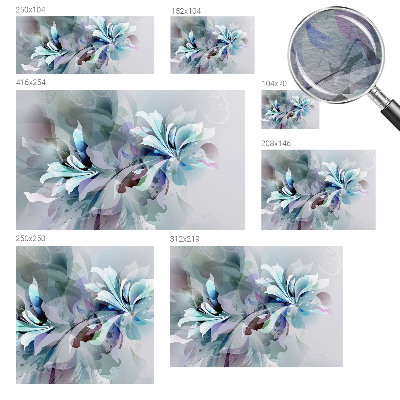 Wall mural for bedroom with a floral abstract design