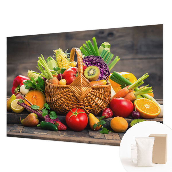 Wall mural for living room with a fruity rich design