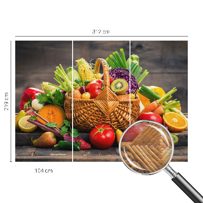 Wall mural for living room with a fruity rich design