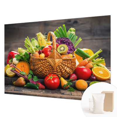Wall mural for living room with a fruity rich design