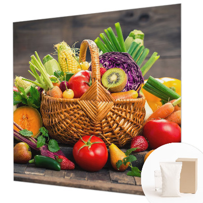 Wall mural for living room with a fruity rich design