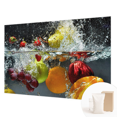 Bedroom wall mural wallpaper with a fruit-in-water design