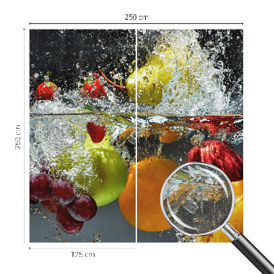 Bedroom wall mural wallpaper with a fruit-in-water design