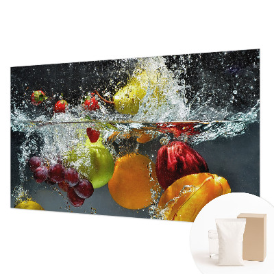 Bedroom wall mural wallpaper with a fruit-in-water design