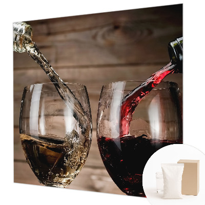 Wallpaper mural for living room featuring a close-up of wine glasses