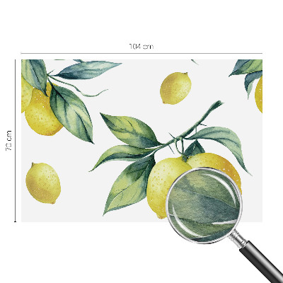 Large wall mural with a lemon motif