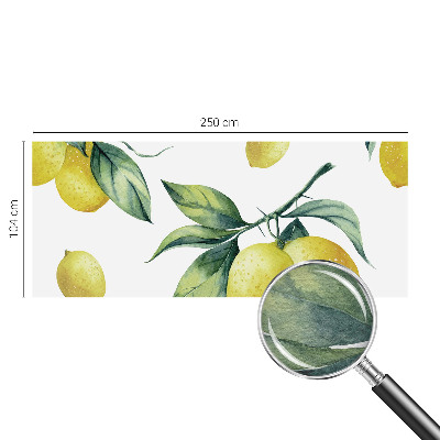 Large wall mural with a lemon motif