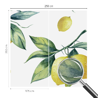Large wall mural with a lemon motif