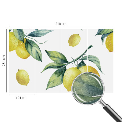 Large wall mural with a lemon motif