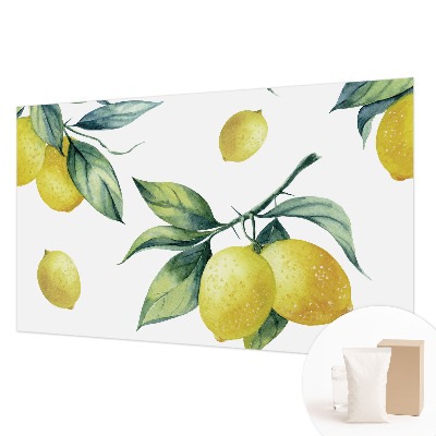 Large wall mural with a lemon motif