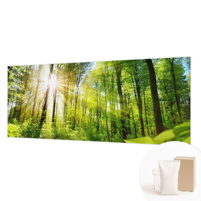 Custom size wall mural with a forest light design