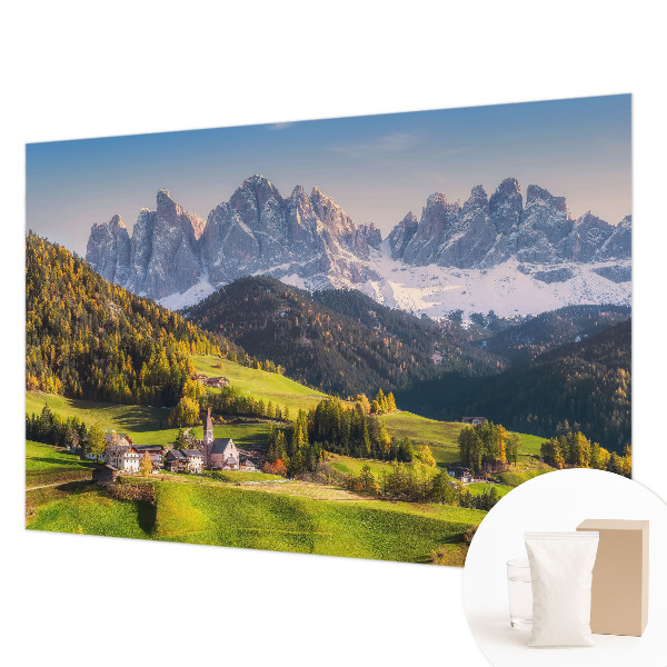 Modern wall mural with a mountain landscape design