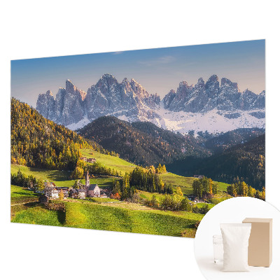 Modern wall mural with a mountain landscape design