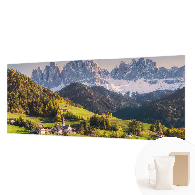 Modern wall mural with a mountain landscape design