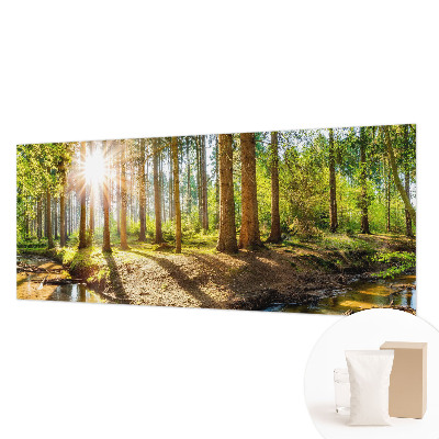 Modern wall mural for bedroom with a forest idyll motif