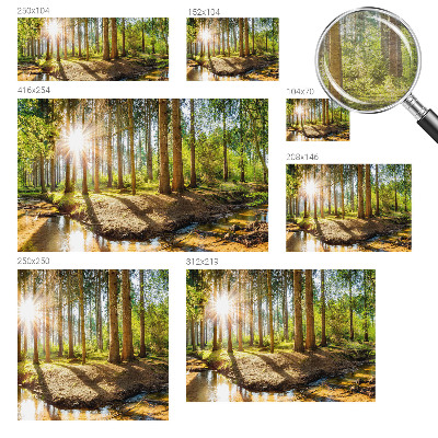 Modern wall mural for bedroom with a forest idyll motif