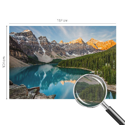 Modern wall mural for living room with a mountain reflection motif