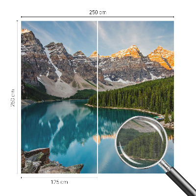 Modern wall mural for living room with a mountain reflection motif
