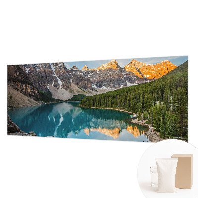 Modern wall mural for living room with a mountain reflection motif