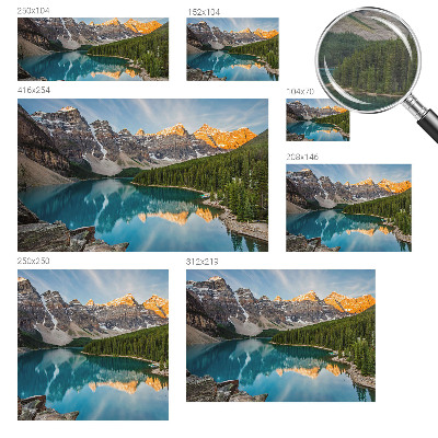 Modern wall mural for living room with a mountain reflection motif