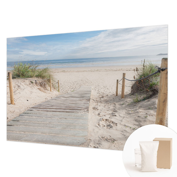 High quality photo wallpaper with a wooden walkway motif