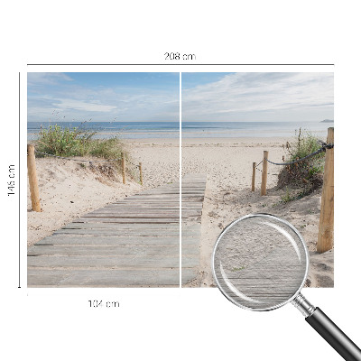 High quality photo wallpaper with a wooden walkway motif