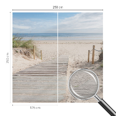High quality photo wallpaper with a wooden walkway motif