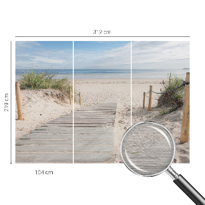 High quality photo wallpaper with a wooden walkway motif