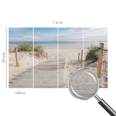 High quality photo wallpaper with a wooden walkway motif