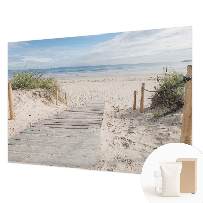 High quality photo wallpaper with a wooden walkway motif