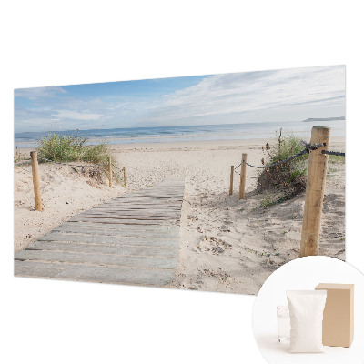 High quality photo wallpaper with a wooden walkway motif