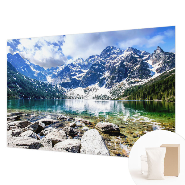 Premium wall mural for bedroom featuring a mountain landscape