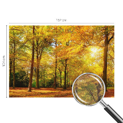 Premium photo wallpaper with a golden leaves design