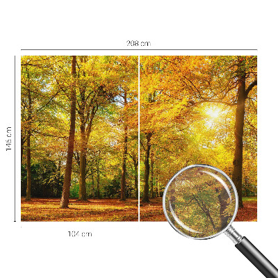 Premium photo wallpaper with a golden leaves design