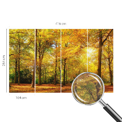 Premium photo wallpaper Golden leaves