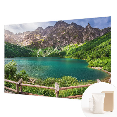 Bedroom wall mural wallpaper featuring a mountain landscape