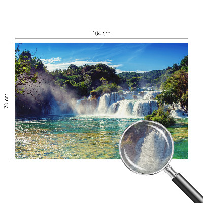 Decorative wall mural for living room with a waterfall landscape design