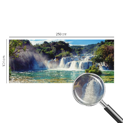 Decorative wall mural for living room with a waterfall landscape design