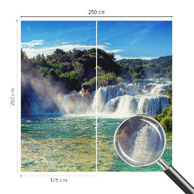 Decorative wall mural for living room with a waterfall landscape design