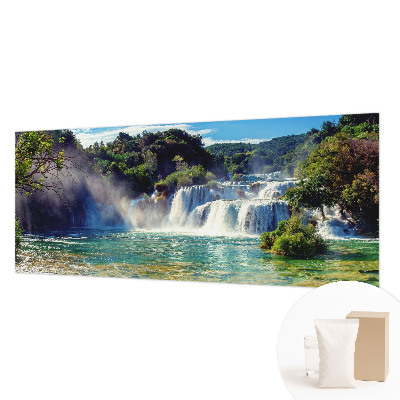 Decorative wall mural for living room with a waterfall landscape design