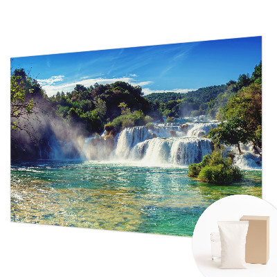 Decorative wall mural for living room with a waterfall landscape design