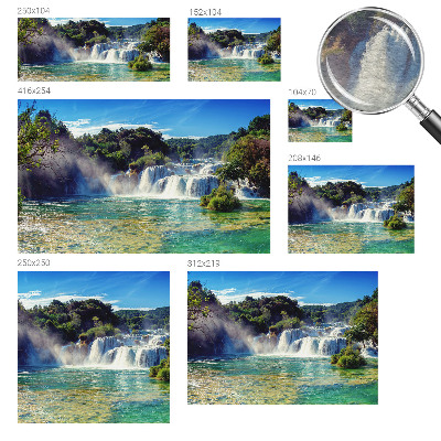 Decorative wall mural for living room with a waterfall landscape design