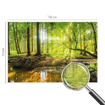 Non-woven wall mural with a green landscape design
