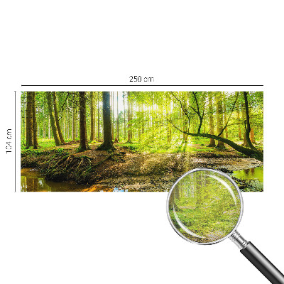 Non-woven wall mural with a green landscape design