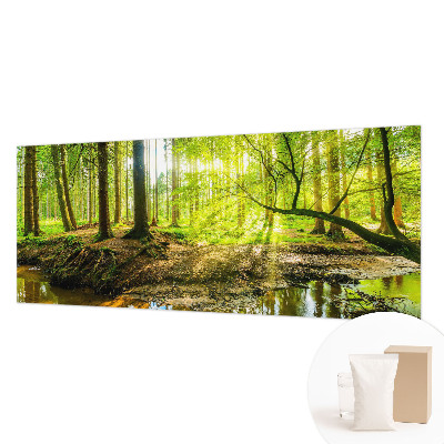 Non-woven wall mural with a green landscape design