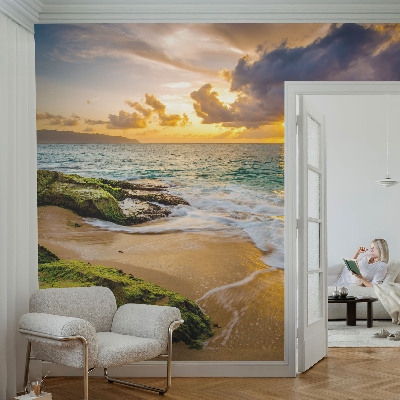 Non-woven photo wallpaper with a maritime harmony design